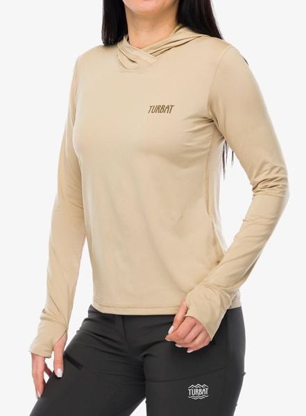 Bluza termoaktywna damska Turbat Hike Lite LS Hood Thermo T-Shirt. Brązowe bluzy z kapturem damskie TURBAT, m, z elastanu. Za 164.99 zł.