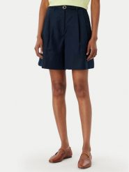 Tommy Hilfiger Szorty materiałowe WW0WW49040 Granatowy Wide Leg. Niebieskie szorty damskie Tommy Hilfiger, bez wzorów, z materiału. Za 489.99 zł.