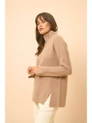 Just Cashmere Kaszmirowy sweter "Louise" w kolorze beżowym rozmiar: S. Brązowe golfy damskie Just Cashmere, s, bez wzorów, z kaszmiru, bez ramiączek. Za 543.99 zł.