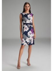 SWING Sukienka w kolorze granatowo-fioletowym rozmiar: 44. Niebieskie sukienki damskie Swing, bez wzorów, bez kołnierzyka, bez ramiączek, mini. Za 230.59 zł.