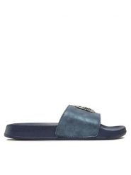 U.S. Polo Assn. Klapki Ivy00 IVY001 SHINY Niebieski. Niebieskie klapki damskie U.S. Polo Assn., bez wzorów, ze skóry, bez obcasa. Za 79.99 zł.