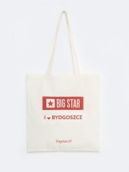 Torba bawełniana unisex Bydgoszcz 102. Białe torebki klasyczne damskie Big Star, z aplikacjami, z bawełny, z nadrukiem, bez dodatków. Za 4.99 zł.