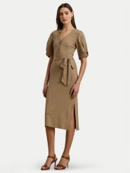 LAUREN RALPH LAUREN Sukienka codzienna 250964070002 Beżowy Slim Fit. Brązowe sukienki damskie Lauren Ralph Lauren, na co dzień, xs, bez wzorów, z bawełny, bez kołnierzyka, bez ramiączek, proste. Za 809.99 zł.