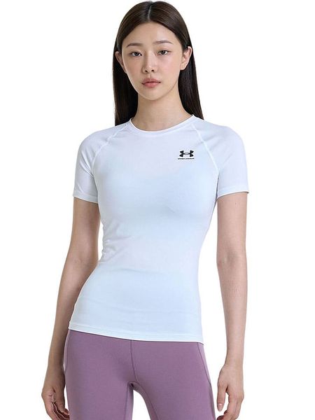 Under Armour Koszulka sportowa "Authentics" w kolorze białym rozmiar: S. Białe bluzki sportowe damskie Under Armour, s, bez wzorów, z materiału, bez ramiączek. Za 105.14 zł.