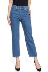 SPODNIE DAMSKIE LEE 5 POCKET WIDE LEG MYSTIC STONE L30SDJJI 112106615. Spodnie materiałowe damskie Lee, bez wzorów, z jeansu. Za 189.99 zł.