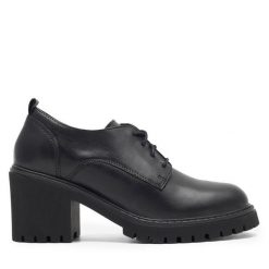 Półbuty Lasocki. Czarne półbuty damskie Lasocki, bez wzorów, bez obcasa, na obcasie. Za 249.99 zł.
