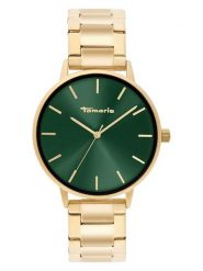 Tamaris Zegarek kwarcowy w kolorze złoto-zielonym rozmiar: onesize. Zielone, analogowe zegarki damskie Tamaris, metalowe. Za 173.99 zł.