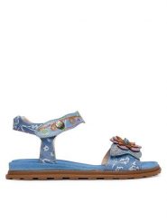 Laura Vita Sandały Brownieo 02 Niebieski. Niebieskie sandały damskie Laura Vita, bez wzorów, ze skóry, bez obcasa, na płaskiej podeszwie. Za 379.99 zł.