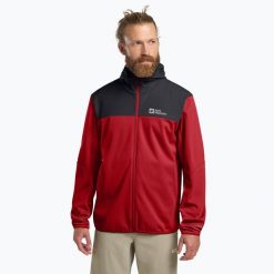 Kurtka softshell męska Jack Wolfskin Feldberg Hoody. Czerwone kurtki softshell damskie Jack Wolfskin, m, bez wzorów, z softshellu, bez kaptura. Za 409.99 zł.