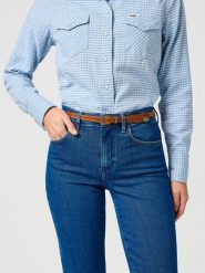 WRANGLER DAMSKI PASEK WRANGLER THIN WESTERN BELT COGNAC 112365349. Brązowe paski damskie Wrangler, bez wzorów. Za 99.99 zł.
