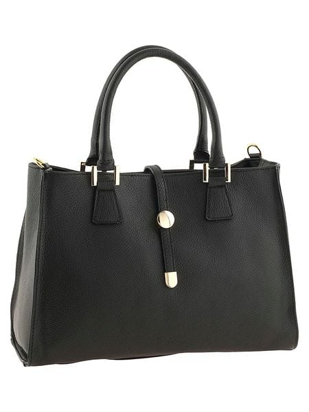 ORE10 Skórzana torebka "Mida" w kolorze czarnym - 35 x 25 x 11 cm rozmiar: onesize. Czarne torebki klasyczne damskie ORE10, bez wzorów, z materiału, bez dodatków. Za 295.99 zł.