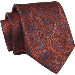 Krawat Miedziano-Granatowy, Wzór Orientalny, 7 cm, Elegancki, Klasyczny, Męski -ALTIES. Niebieskie krawaty i muchy męskie Alties, bez wzorów, z tkaniny, eleganckie. Za 49.00 zł.