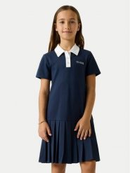 Guess Sukienka codzienna J6YK03 K3956 Granatowy Regular Fit. Niebieskie sukienki dziewczęce Guess, z aplikacjami, z syntetyku, bez ramiączek. Za 324.99 zł.