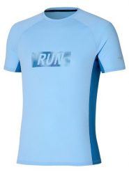 Mizuno Koszulka w kolorze błękitnym do biegania rozmiar: XL. Niebieskie t-shirty sportowe męskie Mizuno, xl, z materiału, bez ramiączek, do biegania. Za 100.99 zł.