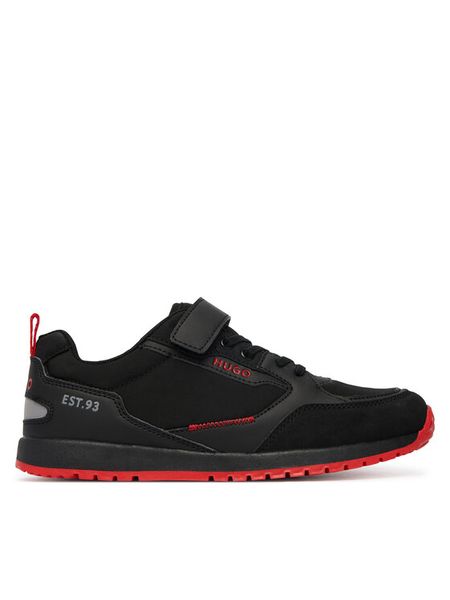 HUGO Sneakersy G01194 S Czarny. Czarne buty sportowe chłopięce Hugo, ze skóry, bez zapięcia. Za 336.99 zł.