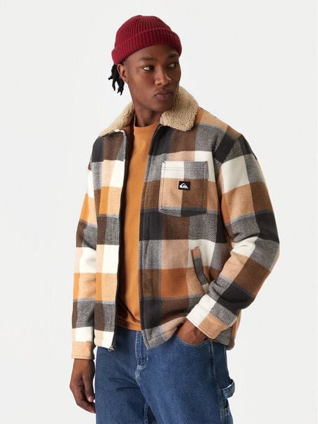 Quiksilver Kurtka przejściowa Dna Sherpa Harrington EQYJK04201 Brązowy Regular Fit. Brązowe kurtki męskie Quiksilver, m, bez wzorów, z bawełny, bez kaptura. Za 329.99 zł.