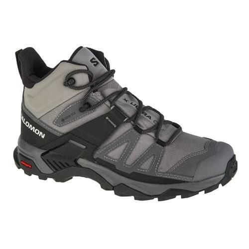 Buty trekkingowe męskie Salomon X Ultra 4 Mid Gtx. Szare buty trekkingowe męskie Salomon, z materiału, za kostkę, bez zapięcia, trekkingowe. Za 789.00 zł.