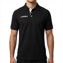 Męska Koszulka Polo Biegowa Poliester Czarny. Czarne t-shirty sportowe męskie Legea, m, z bawełny, bez ramiączek, do biegania. Za 44.00 zł.