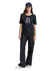 Tom Tailor Koszulka w kolorze granatowym rozmiar: S. Niebieskie t-shirty damskie Tom Tailor, s, bez wzorów, z bawełny, bez kołnierzyka. Za 41.59 zł.