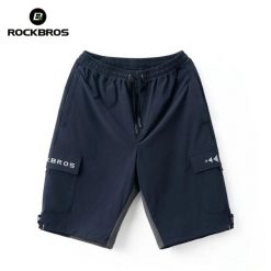 Męskie spodenki rowerowe z wyściółką ROCKBROS. Niebieskie szorty męskie ROCKBROS, bez wzorów, z elastanu, biznesowe. Za 326.40 zł.
