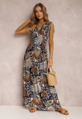 Czarna Sukienka Sallaza. Czarne sukienki damskie Renee, na imprezę, l, bez wzorów, boho, bez kołnierzyka, bez ramiączek, maxi, kopertowe. Za 69.99 zł.