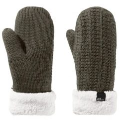 Rękawiczki turystyczne zimowe damskie Jack Wolfskin Highloft Knit Mitten. Zielone rękawiczki damskie Jack Wolfskin, na zimę, bez wzorów, z poliesteru. Za 108.64 zł.