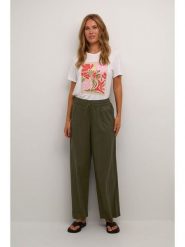 Kaffe Spodnie w kolorze khaki rozmiar: 46. Brązowe spodnie materiałowe damskie Kaffe, bez wzorów, z materiału, z podwyższonym stanem. Za 104.99 zł.