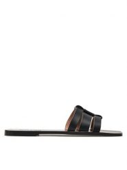 Pollini Klapki SA28311C0ITT0000 Czarny. Czarne klapki damskie Pollini, bez wzorów, ze skóry, bez obcasa. Za 739.99 zł.
