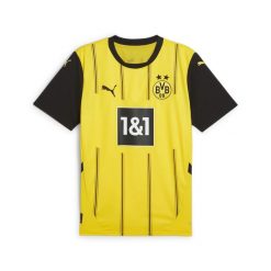 Męska koszulka domowa Borussia Dortmund 24/25 PUMA Faster Yellow Black. Czarne t-shirty sportowe męskie Puma, m, bez ramiączek, do piłki nożnej. W wyprzedaży za 294.00 zł.