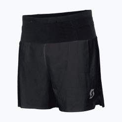 Spodenki do biegania męskie SCOTT Hybrid RC Run. Czarne szorty męskie Scott, bez wzorów, z elastanu. Za 289.99 zł.