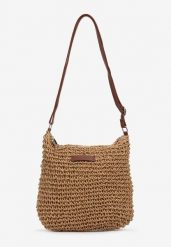 Ciemnobeżowa Torebka w Stylu Boho na Regulowanym Pasku Viollan. Brązowe torebki klasyczne damskie Born2be, bez wzorów, bez dodatków. Za 79.99 zł.