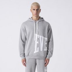 Exclusive Bluza Z Kapturem Z Logo Grey Melange Bawelna, Poliester. Szare bluzy z kapturem męskie Everlast, l, z bawełny. Za 149.99 zł.