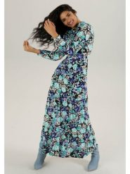 Aniston Sukienka w kolorze niebiesko-czarno-turkusowym rozmiar: 44. Czarne sukienki damskie Aniston, bez wzorów, z wiskozy, bez kołnierzyka, bez ramiączek, maxi. Za 145.60 zł.