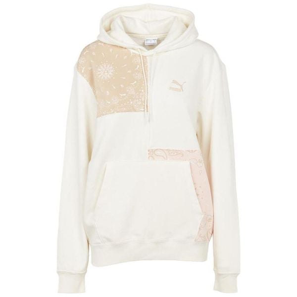 Puma Damska Bluza Kapuśnik Biała/Różowa. Czerwone bluzy z kapturem damskie Puma, z bawełny. Za 295.99 zł.