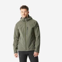 Kurtka Softshell trekkingowa męska Forclaz MT500. Brązowe kurtki męskie FORCLAZ, m, bez wzorów, z polaru, bez kaptura. Za 249.99 zł.
