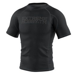 Koszulka Męska Rashguard MMA na Siłownię EXTREME HOBBY TRACE. Czarne bielizna termoaktywna męska EXTREME HOBBY, m, bez wzorów, z bawełny. Za 199.00 zł.