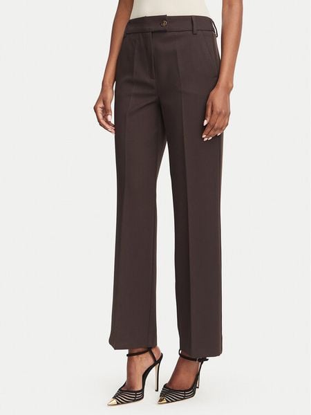 Marella Spodnie materiałowe Ghinea 2625136081 Brązowy ciemny Straight Fit. Brązowe spodnie materiałowe damskie Marella, bez wzorów, z materiału. Za 479.99 zł.