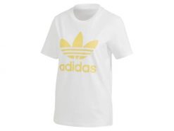 Koszulka damska ADIDAS TREFOIL TEE 28. Białe t-shirty damskie Adidas, bez wzorów, z bawełny, bez kołnierzyka. Za 129.00 zł.