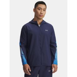 Kurtka do biegania męska Under Armour Velociti Storm Hooded. Niebieskie kurtki treningowe męskie Under Armour, m, bez wzorów, do biegania. Za 239.99 zł.