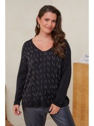 Curvy Lady Sweter w kolorze czarnym rozmiar: 44/46. Czarne swetry klasyczne damskie Curvy Lady, ze splotem, bez kołnierzyka. Za 116.61 zł.