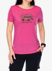 Koszulka damska Super.natural Tropicar Tee. Czerwone t-shirty damskie Super.natural, m, bez wzorów, z dzianiny, bez kołnierzyka. Za 252.99 zł.