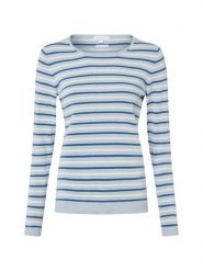 Brookshire Sweter z dzianiny Kobiety Bawełna niebieski|wielokolorowy, M. Niebieskie swetry klasyczne damskie brookshire, m, z bawełny, bez kołnierzyka. Za 89.95 zł.