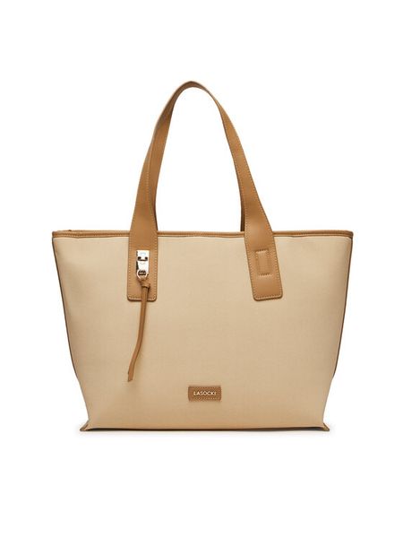 Lasocki Torebka LSK-O-001-07 Beżowy. Brązowe torebki klasyczne damskie Lasocki, bez wzorów, z materiału, bez dodatków. Za 139.99 zł.