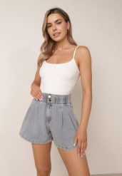 Niebieskie Bawełniane Szorty Casual Jeansowe o Luźnym Kroju Feanyre. Niebieskie szorty damskie Born2be, bez wzorów, z bawełny, casualowe. Za 119.99 zł.