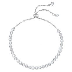 Lulu & Jane Bransoletka z mosiadzu w kolorze srebrnym z cyrkonia Bransoletki 1 ct Damski. Szare bransoletki damskie Lulu & Jane, srebrne. Za 209.99 zł.