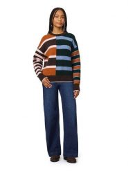 Scotch & Soda Sweter w kolorze karmelowo-czarno-błękitnym rozmiar: XL. Brązowe swetry klasyczne damskie Scotch & Soda, xl, bez kołnierzyka. Za 249.95 zł.