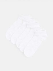 Bawełniane skarpetki 5 pack - biały. Białe skarpetki damskie Sinsay, bez wzorów, z bawełny. Za 12.99 zł.