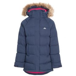 Trespass Unique - długa pikowana parka damska Tp50 granatowa. Niebieskie parki damskie Trespass, xl, bez wzorów, z futra. Za 216.00 zł.