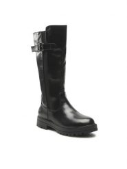 DeeZee Kozaki CS2922-13 Czarny. Czarne kozaki dziewczęce DeeZee, bez wzorów, ze skóry, bez obcasa. Za 119.99 zł.