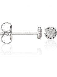 DIAMANTA Złote kolczyki-wkrętki "Round Stud" z diamentami rozmiar: onesize. Szare kolczyki damskie DIAMANTA, z diamentem, złote. Za 636.95 zł.